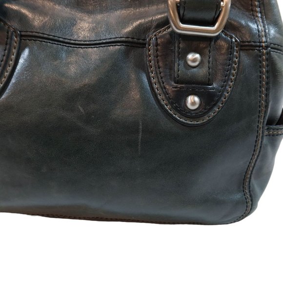 FOSSIL Dark Forest Green Leather Medium Divided Satchel Handbag Shoulder Bad - Picture 7 of 15